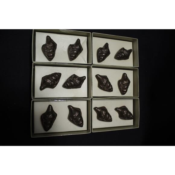 Lot of 12 SPI Brass Seashell Shell Cabinet Drawer Pulls knobs - New in Box - Picture 2 of 5